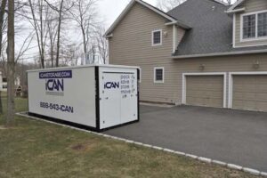 iCan Storage container outside a Bergen house