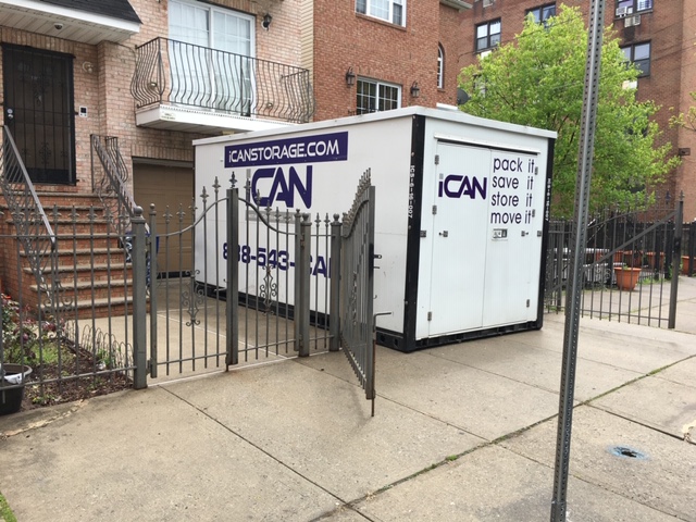 iCan Storage Containers beat PODS when space is tight. A POD culd not get into this gate, which homeowner needed to store household items during renovating and moving.